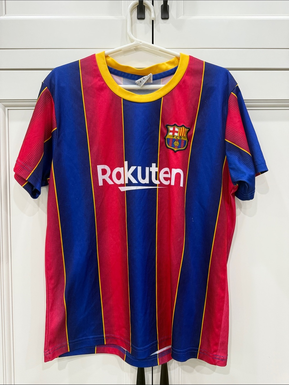 FC Barcelona FCB Lionel Messi #10 Home Fan Jersey Rakuten Soccer Shirt Size 28